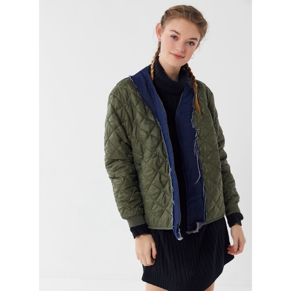 Urban Renewal Vintage Denim Trim Surplus Jacket